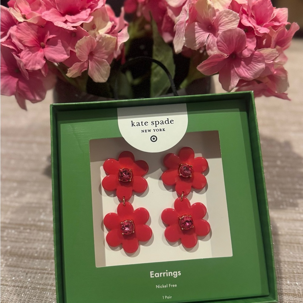 Kate Spade X Target Red Flower Earrings (Limited Edition)